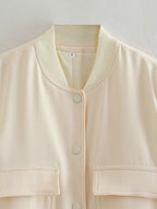 Oversized Bomber Cropped Shoulder Padded Jacket