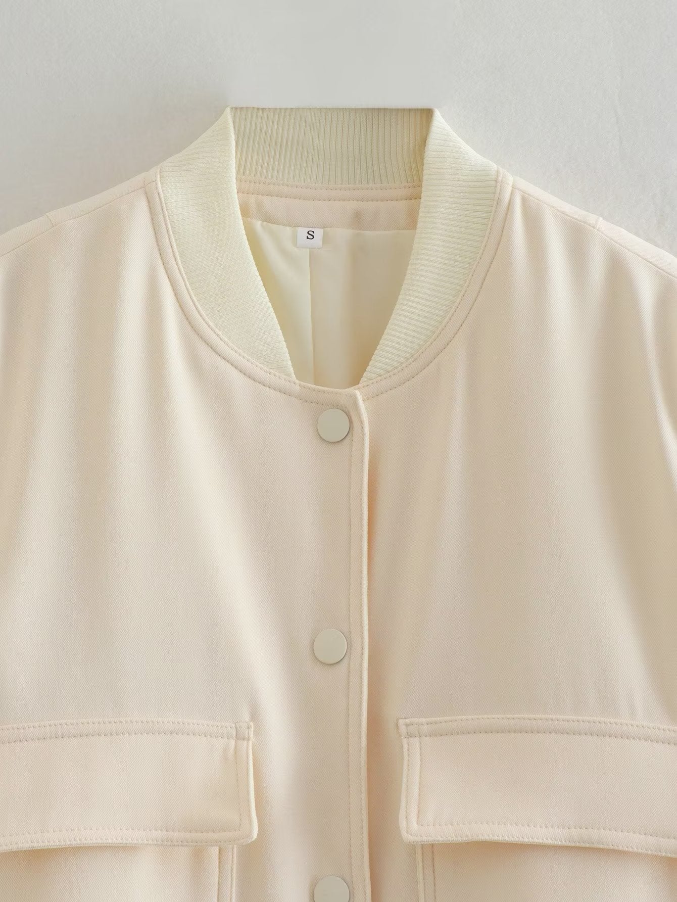 Oversized Bomber Cropped Shoulder Padded Jacket