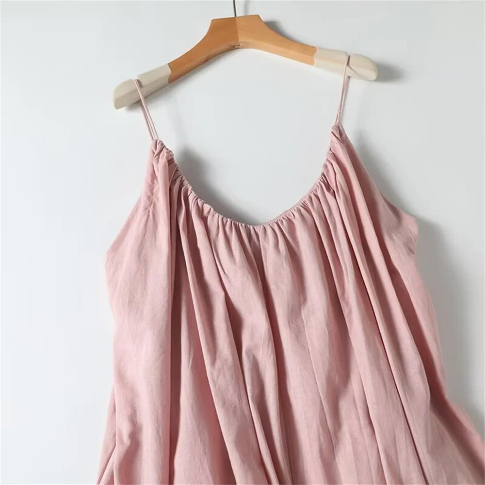 Pink Low Back Summer Beach Maxi Dress