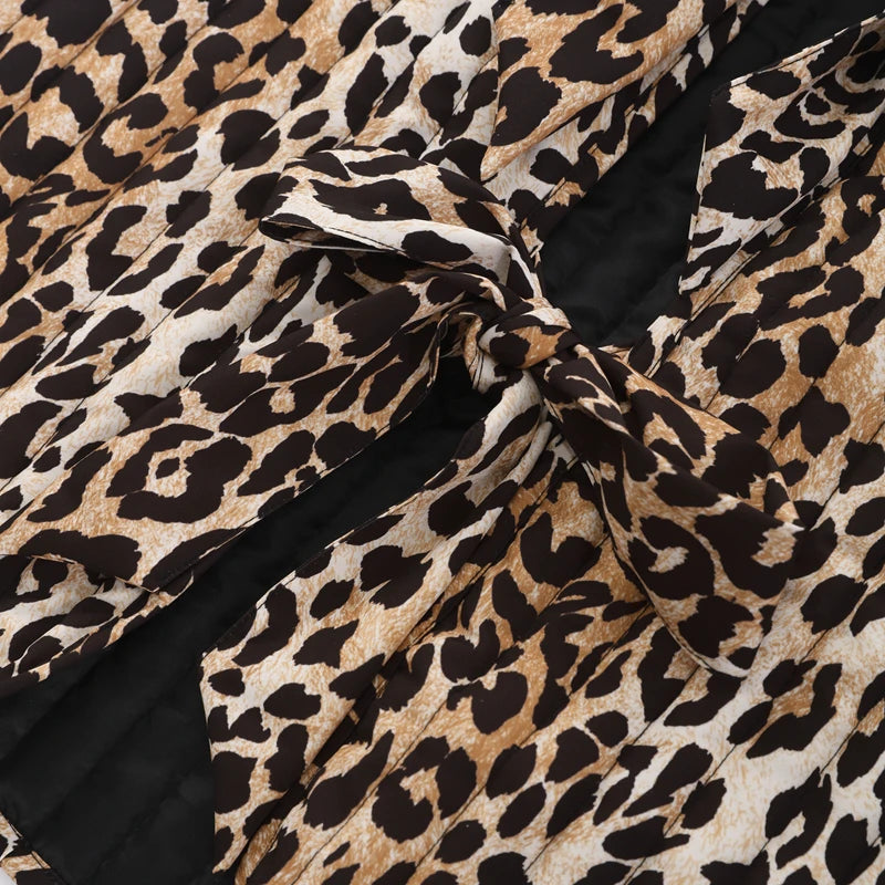 Leopard Print Gilet with Ties