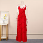 Ruffles Chiffon Long Dress