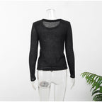 See Through Shoulder Padded Sweater