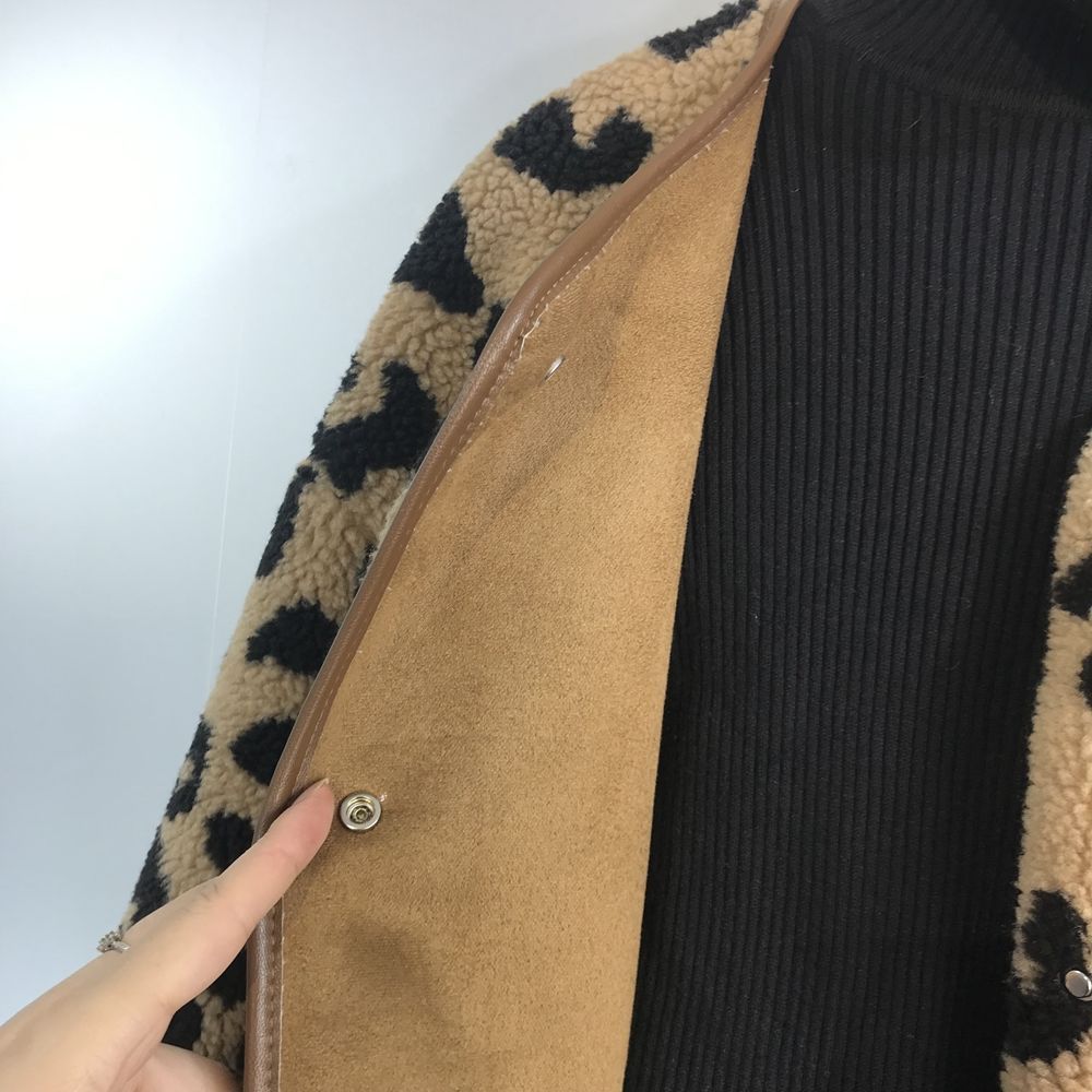Leopard Print Fleece Oversized Jacket Coat