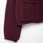 Burgundy Chunky Knit Cardigan