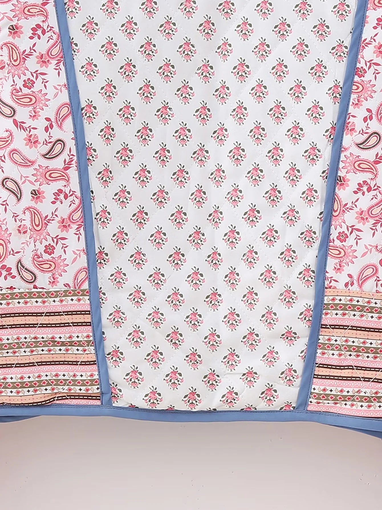 Reversible Quilted Patchwork Oversized Cropped Boho Jacket