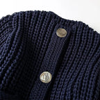 Navy Chunky Knit Cardigan