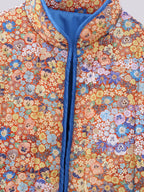 Quilted Orange Patchwork Print Boho Jacket