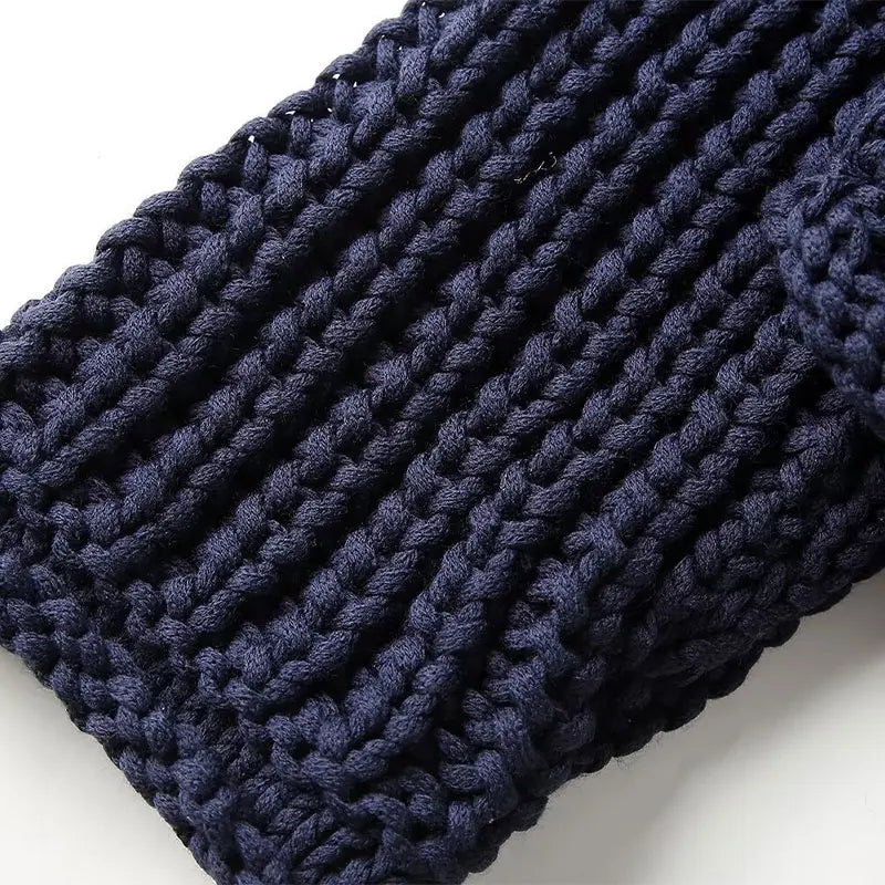 Navy Chunky Knit Cardigan