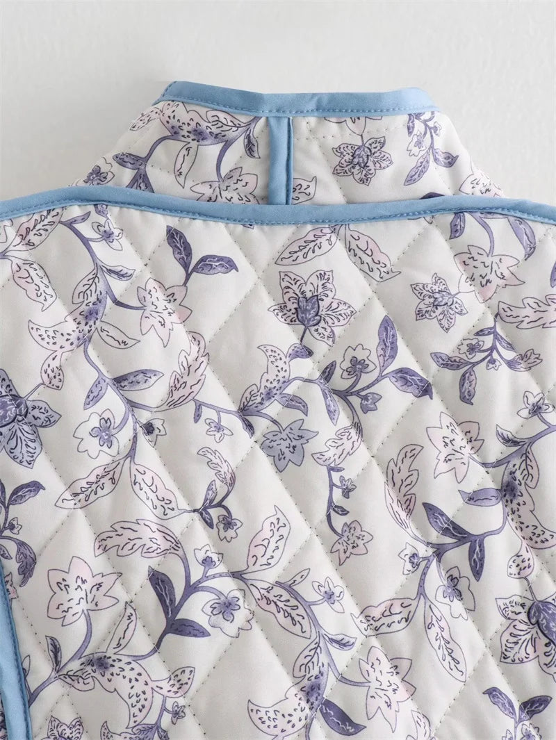 Blue Boho Reversible Paisley Cropped Jacket