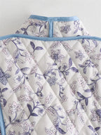 Blue Boho Reversible Paisley Cropped Jacket