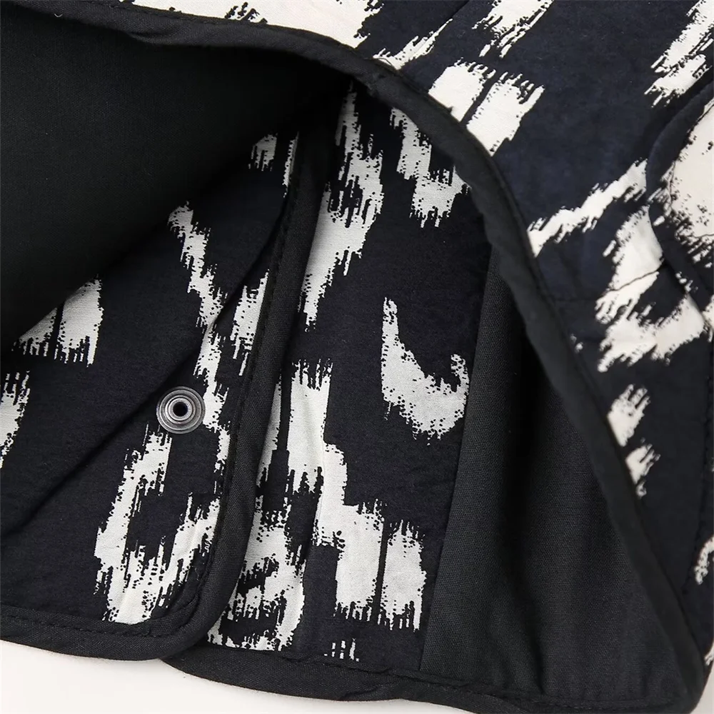 Black Print Quilted Boho Jacket