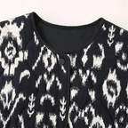 Black Print Quilted Boho Jacket