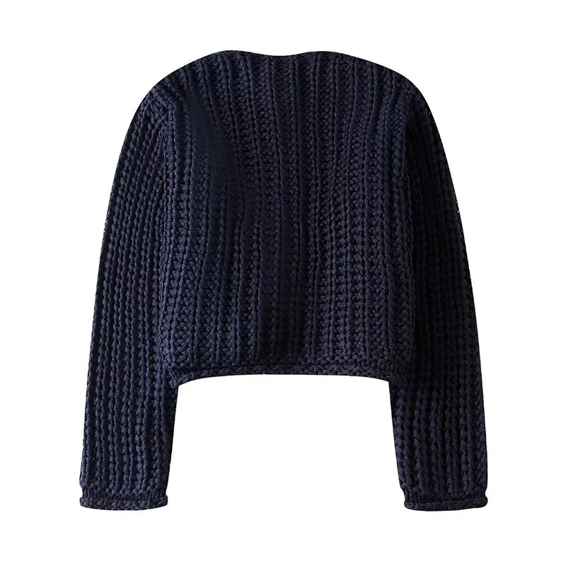 Navy Chunky Knit Cardigan – The Style Manager