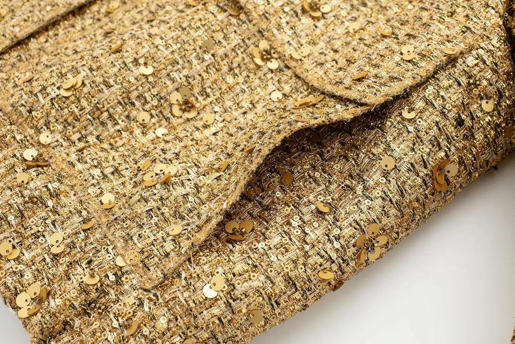 Gold Sequins Bomber Jacket