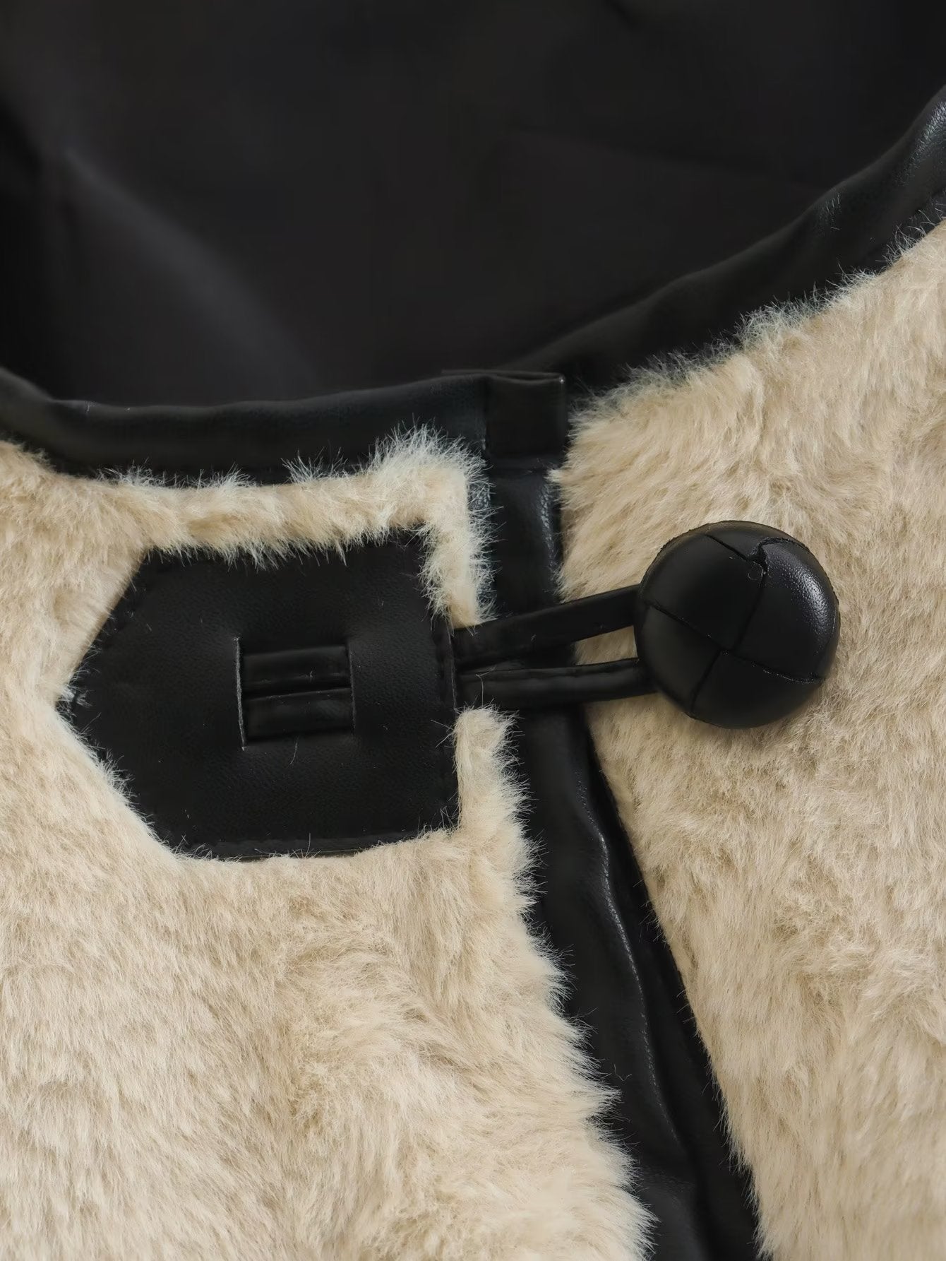 Faux Fur Fleece Single-Breasted Jacket