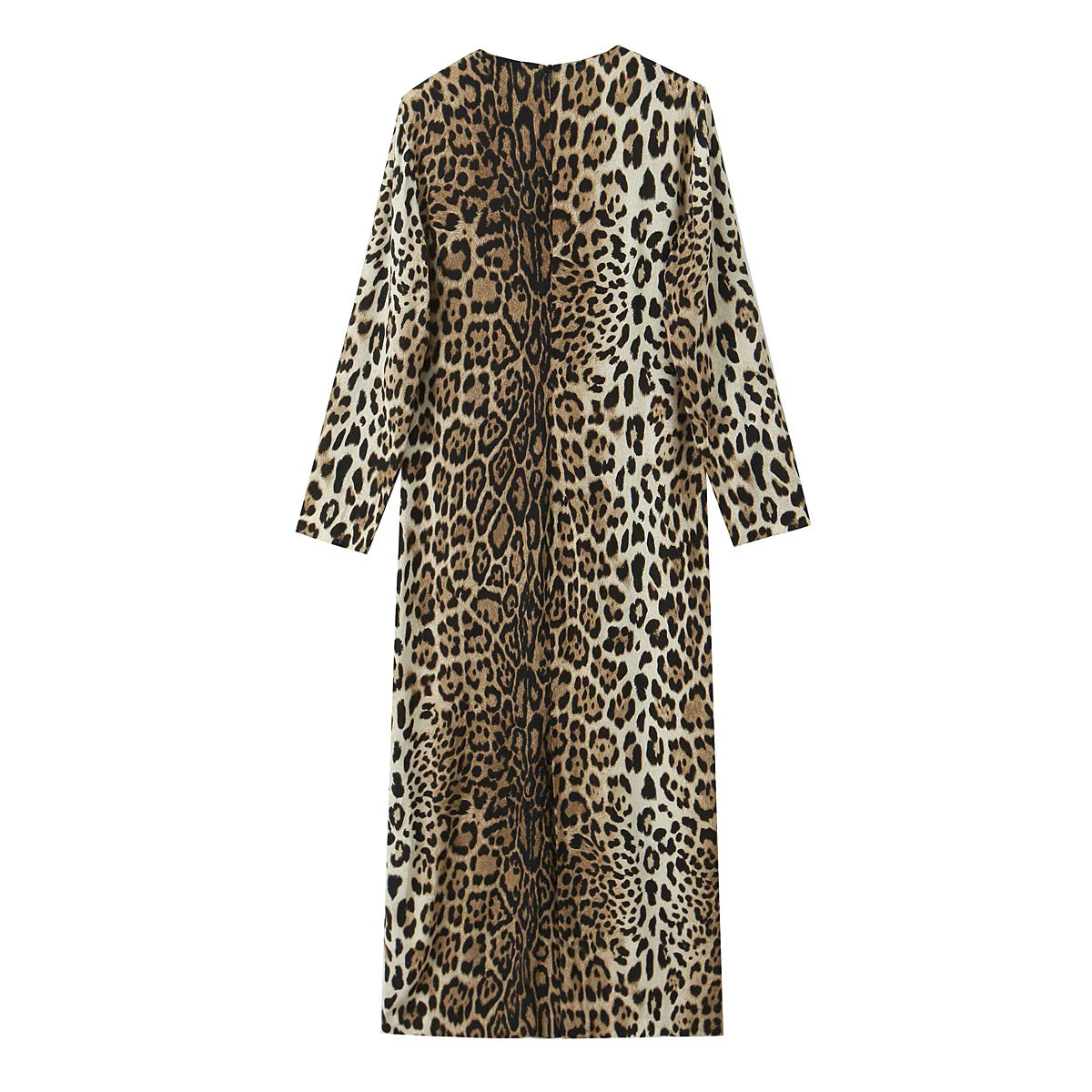 Leopard Print Long Sleeves Dress