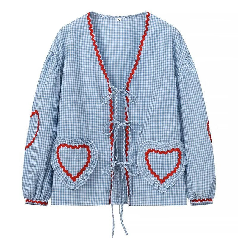 Hearts Long Sleeves Blouse