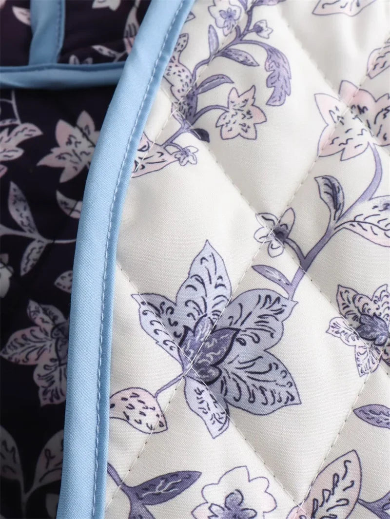 Blue Boho Reversible Paisley Cropped Jacket