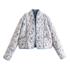 Blue Boho Reversible Paisley Cropped Jacket