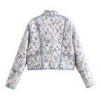 Blue Boho Reversible Paisley Cropped Jacket