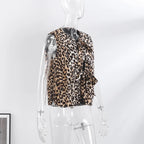 Leopard Print Gilet with Ties