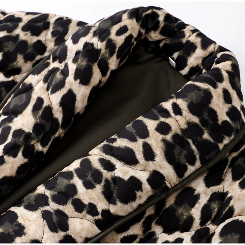 Leopard Print Quilted Jacket with Trims