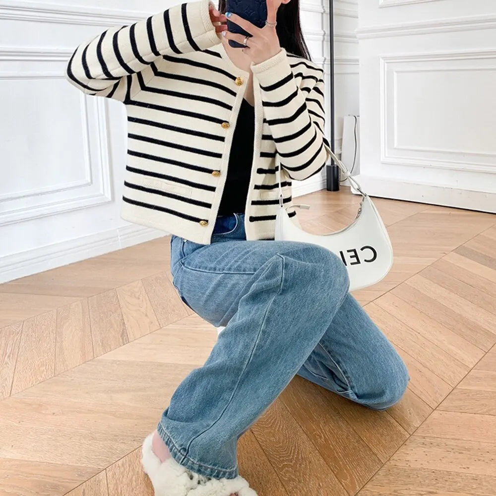 Stripes Sweater Cardigan