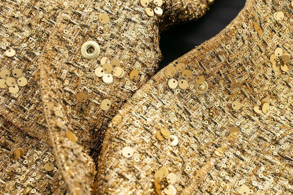 Gold Sequins Bomber Jacket