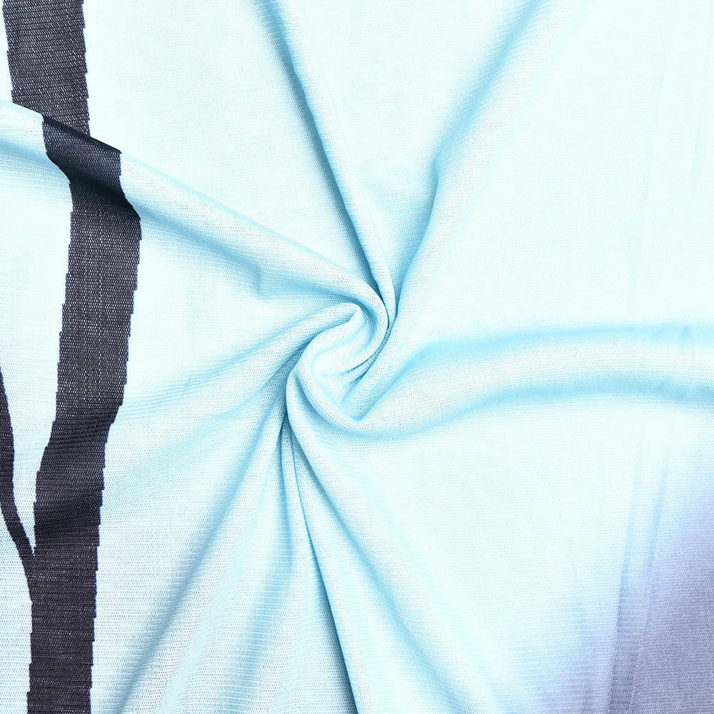 Tulip Printed See Through Mesh Dress