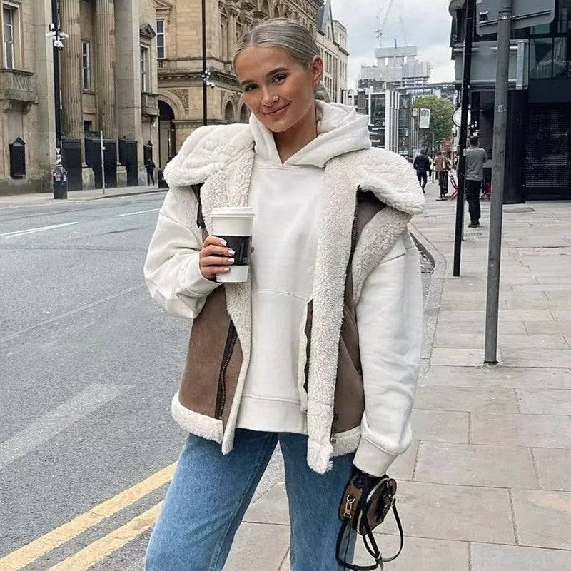 Faux Suede Fur Gilet Aviator Waistcoat