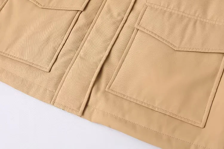 Canvas Cargo Jacket with Pockets