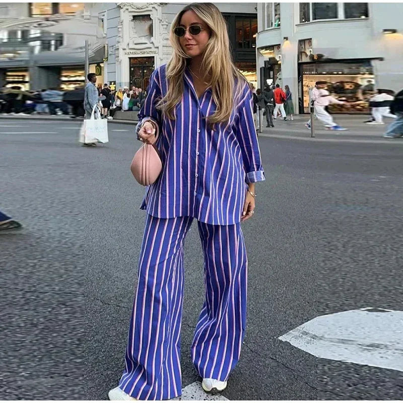 Blue Stripes Shirt & Trousers