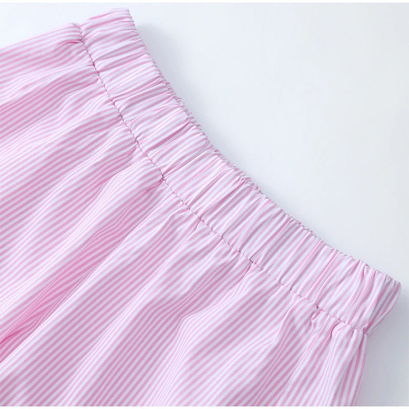 Pink Casual Pyjamas Style Set Blouse and Shorts