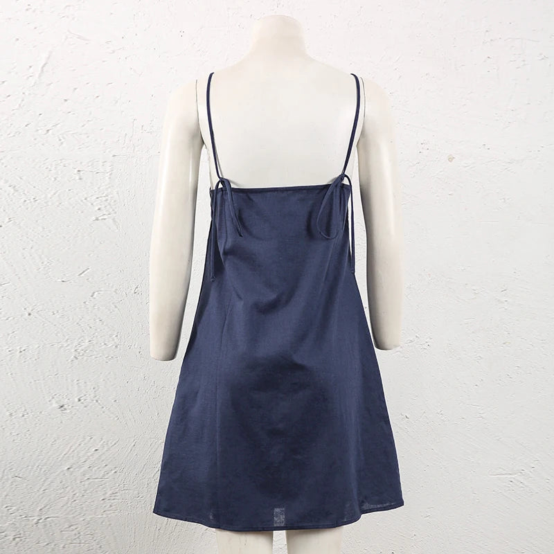 Cotton Linen Blend Mini Dress