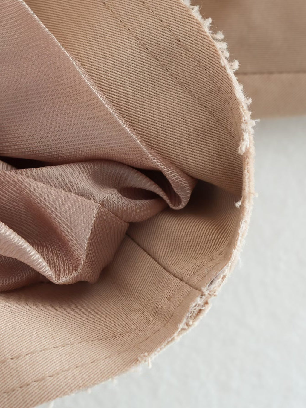 Khaki Cropped Trench Long Sleeves Frayed Detail Jacket