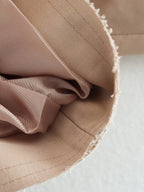 Khaki Cropped Trench Long Sleeves Frayed Detail Jacket