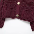 Burgundy Chunky Knit Cardigan