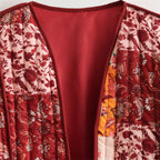 Quilted Warm Florals Patchwork Print Boho Jacket