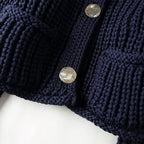 Navy Chunky Knit Cardigan