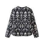 Black Print Quilted Boho Jacket