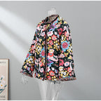 Floral Quilted Kimono Faux Shearling Jacket