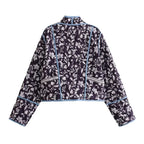 Blue Boho Reversible Paisley Cropped Jacket