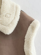 Faux Suede Fur Gilet Aviator Waistcoat