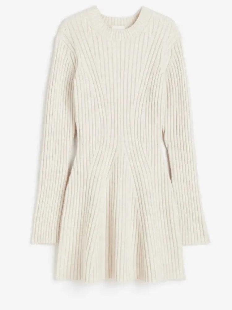 Ribbed Knitted Mini Dress