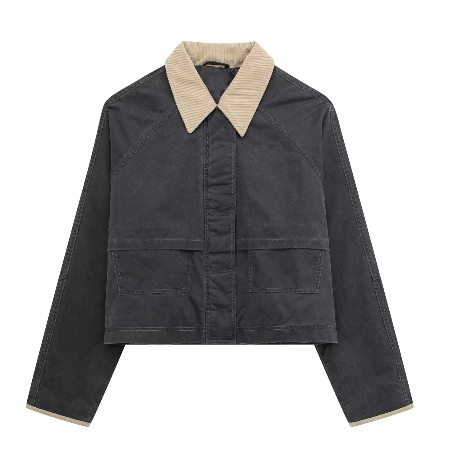 Canvas Jacket with Corduroy Collar