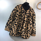 Leopard Print Fleece Oversized Jacket Coat