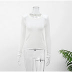 See Through Shoulder Padded Sweater