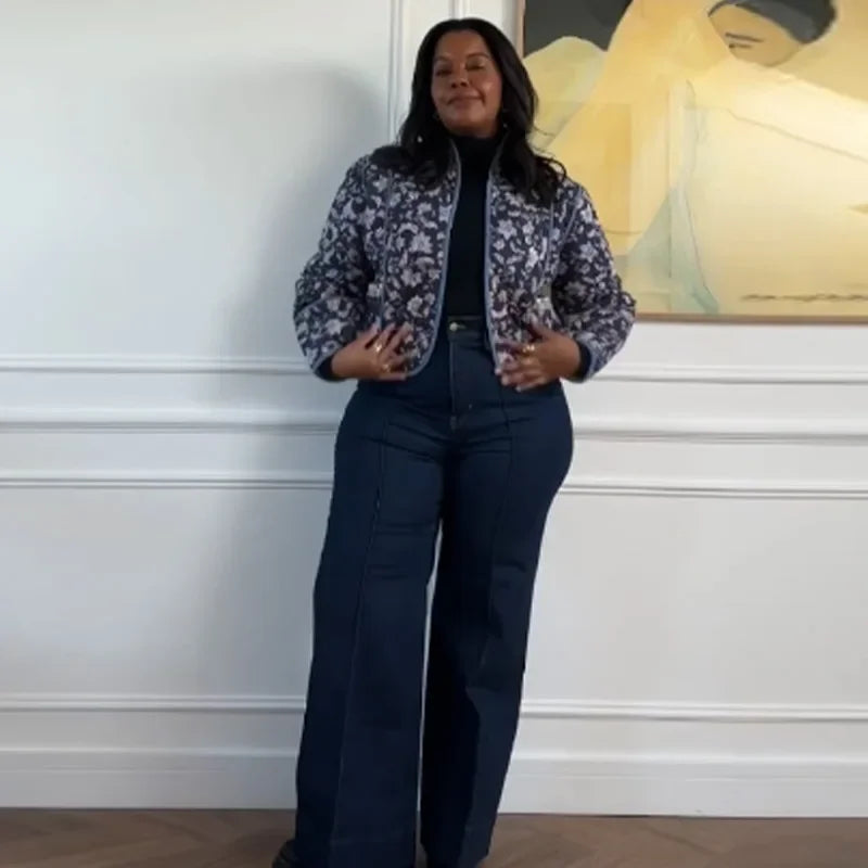 Blue Boho Reversible Paisley Cropped Jacket