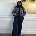 Blue Boho Reversible Paisley Cropped Jacket