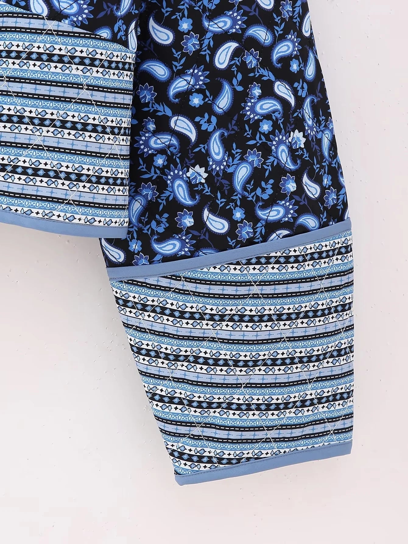 Reversible Quilted Patchwork Oversized Cropped Boho Jacket